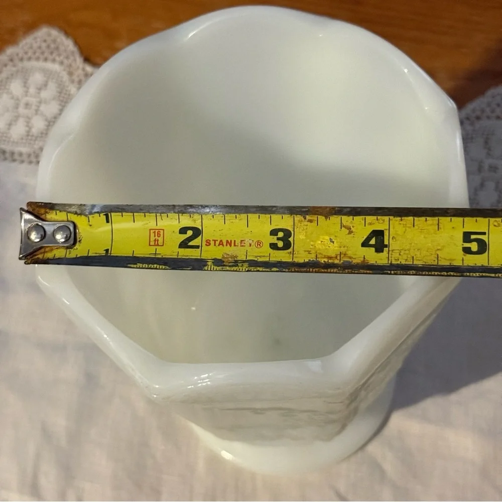 Elegant scalloped White Milk Glass Vase